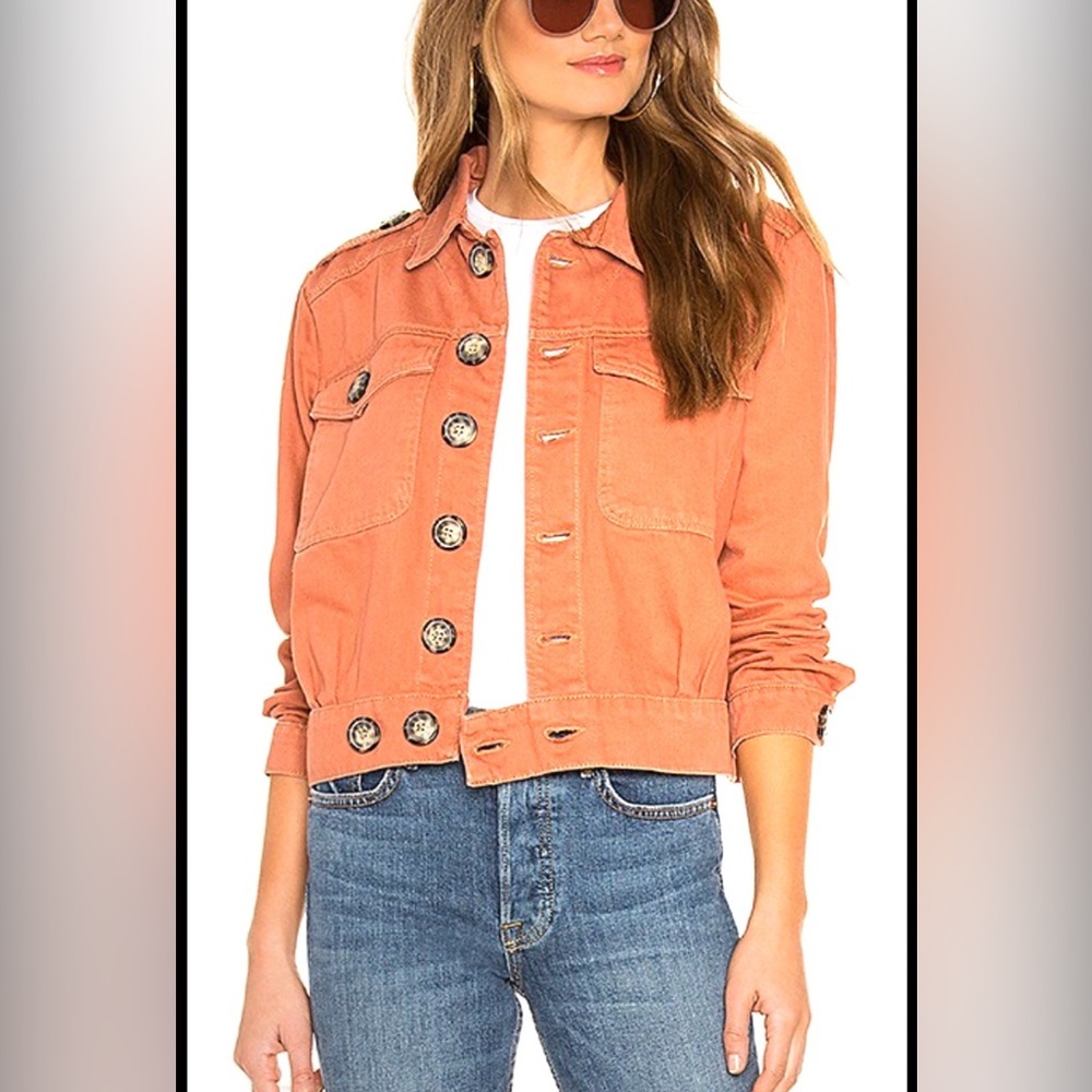 Free People Eisenhower Denim jacket, large light burnt orange